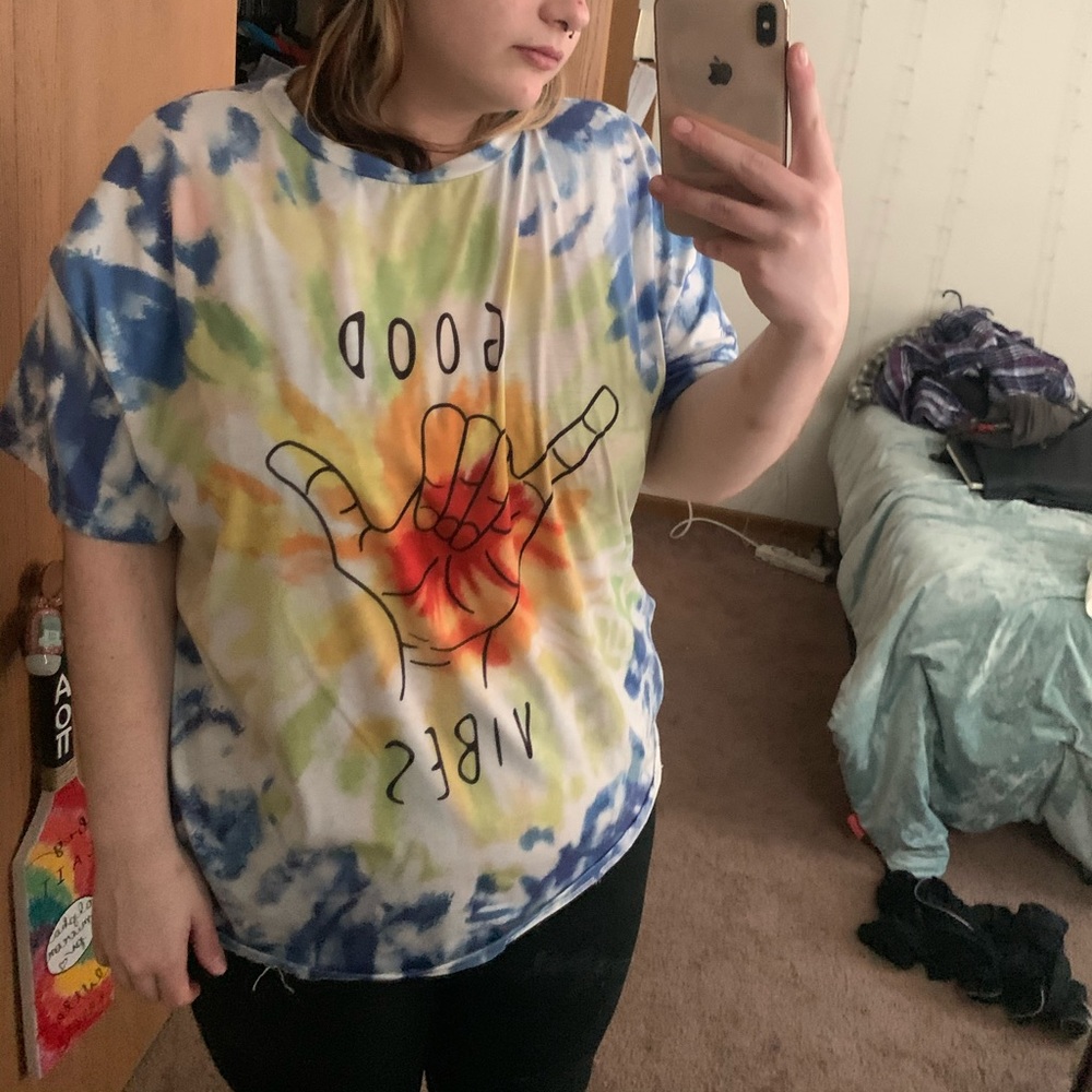 good vibes tie dye shirt